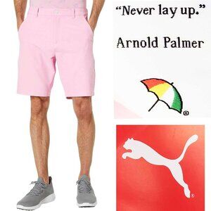 PUMA x Arnold Palmer Men’s Latrobe Golf Shorts Pale Pink UPF 50+  34 NWT